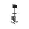 Wózek multimedialny Equip 17 inch–32 inch Mobilna stacja robocza z jednym monitorem