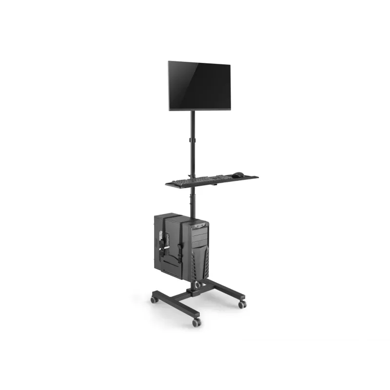 Wózek multimedialny Equip 17 inch–32 inch Mobilna stacja robocza z jednym monitorem