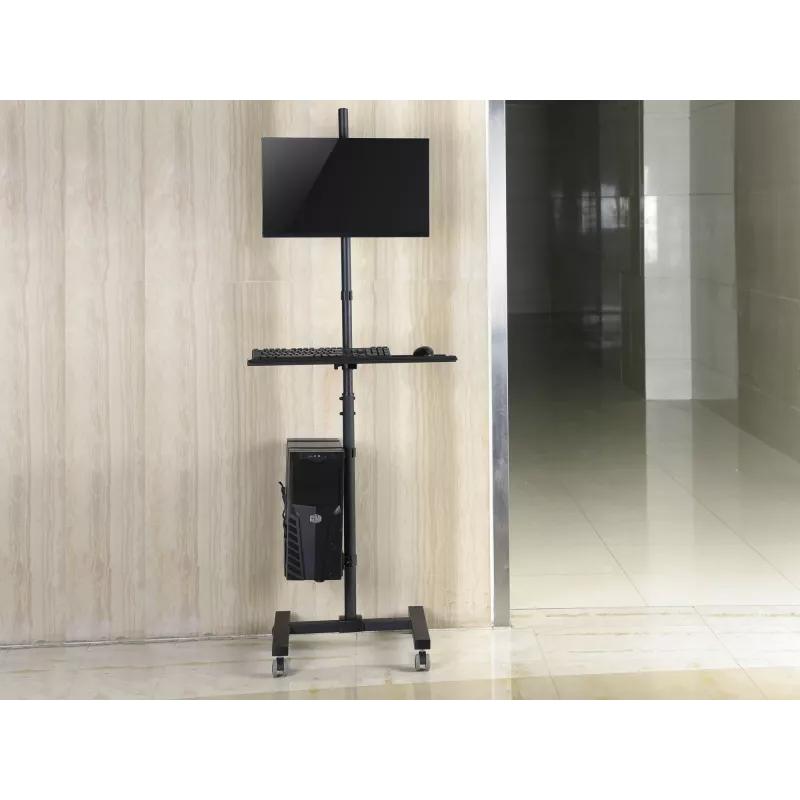 Wózek multimedialny Equip 17 inch–32 inch Mobilna stacja robocza z jednym monitorem