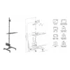 Wózek multimedialny Equip 17 inch–32 inch Mobilna stacja robocza z jednym monitorem