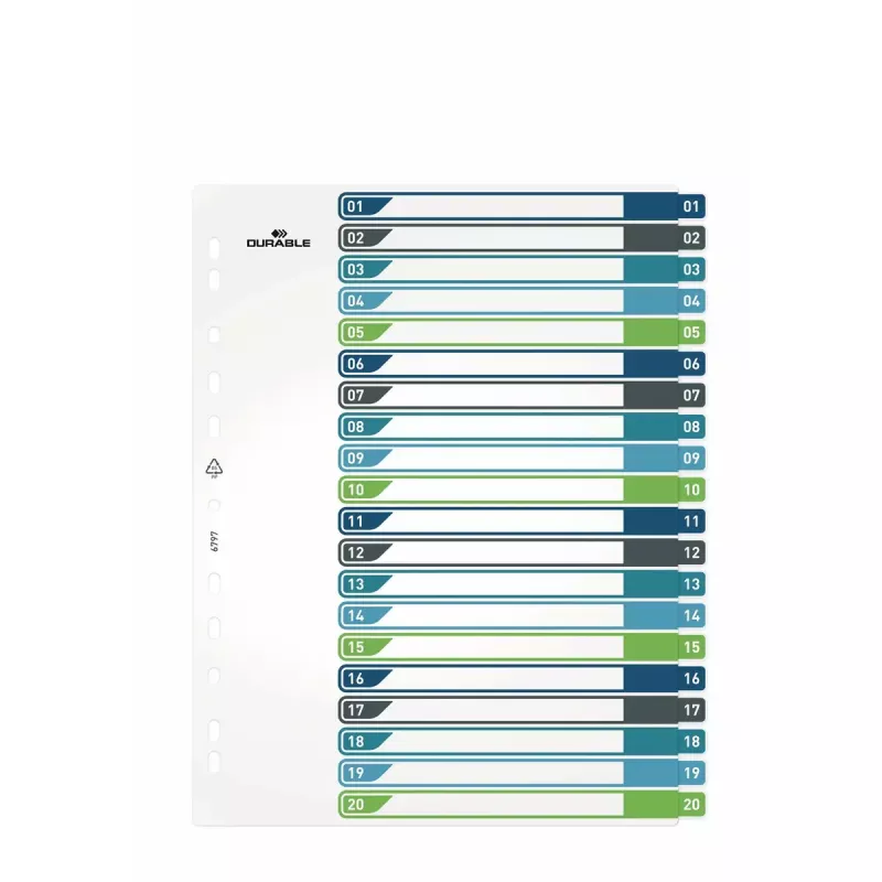 Blank tab index Durable 679727 Multicolour Polypropylene 245x305 mm