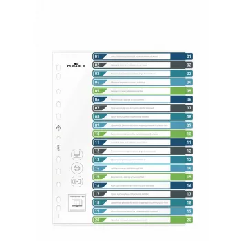Blank tab index Durable 679727 Multicolour Polypropylene 245x305 mm