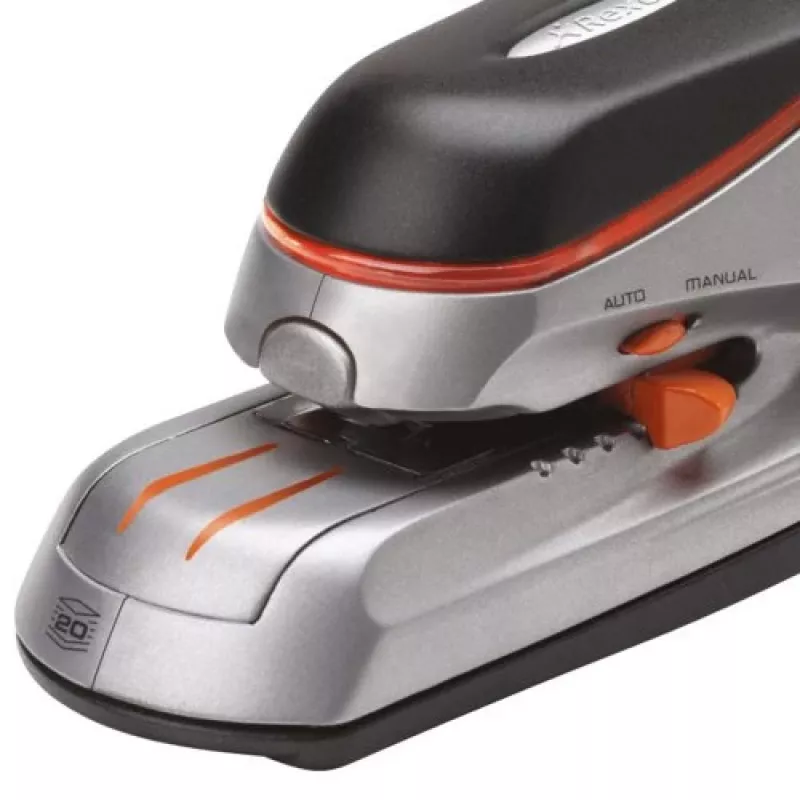 Rexel Optima 20 Zszywacz elektryczny, 20 arkuszy, Czarny, Pomarańczowy, Srebrny, 788 g, 292 mm, 143 mm, 175 mm