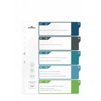 Blank tab index Durable 679327 Polypropylene Multicolour 30.5x24.5 cm