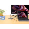Manhattan USB-C Dock/Hub z czytnikiem kart, Porty (x7): Ethernet, HDMI, USB-A (x3) i USB-C (x2), z Power Delivery (PD) 100W – wymaga zewnętrznej ładowarki USB-C (nie dołączono). Zasilany przez USB (nie wymaga zewnętrznego zasilacza), gdy PD nie jest używane