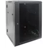 Intellinet 19-calowa szafa sieciowa - montaż na ścianie (dwusekcyjne drzwi uchylne), 15U, głębokość 550 mm, czarna, zmontowana, maks. 30 kg, odchylana umożliwia dostęp do tyłu szafy po zamontowaniu na ścianie, 19 cali, użyteczna głębokość 425 mm, elementy do montażu na ścianie nie są dołączone