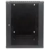 Intellinet 19-calowa szafa sieciowa - montaż na ścianie (dwusekcyjne drzwi uchylne), 15U, głębokość 550 mm, czarna, zmontowana, maks. 30 kg, odchylana umożliwia dostęp do tyłu szafy po zamontowaniu na ścianie, 19 cali, użyteczna głębokość 425 mm, elementy do montażu na ścianie nie są dołączone