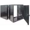 Intellinet 19-calowa szafa sieciowa - montaż na ścianie (dwusekcyjne drzwi uchylne), 15U, głębokość 550 mm, czarna, zmontowana, maks. 30 kg, odchylana umożliwia dostęp do tyłu szafy po zamontowaniu na ścianie, 19 cali, użyteczna głębokość 425 mm, elementy do montażu na ścianie nie są dołączone