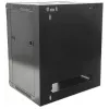Szafa sieciowa Intellinet 19 cali - do montażu na ścianie (standardowa), 15U, głębokość 600 mm, czarna, pakowana na płasko, maks. 60 kg, drzwi metalowe i szklane, panel tylny, zdejmowane boki, można używać również na biurku lub podłodze, głębokość użytkowa 410 mm, elementy do montażu na ścianie nie są dołączone