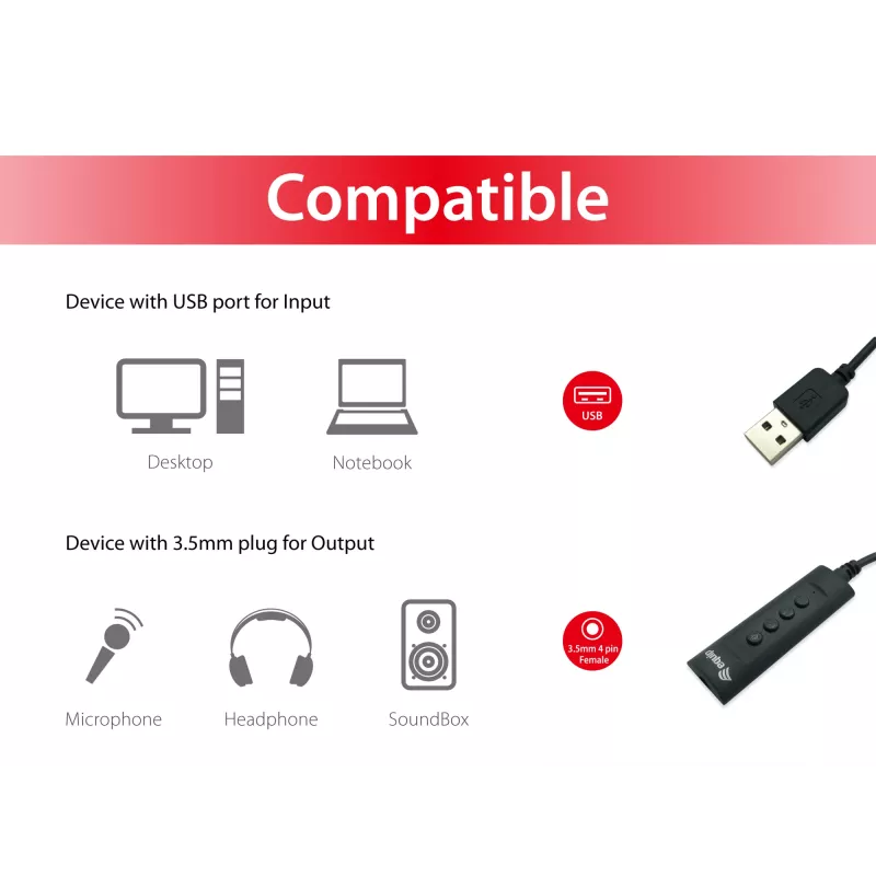 Adapter sterujący Equip USB Audio adapter kablowy 245321