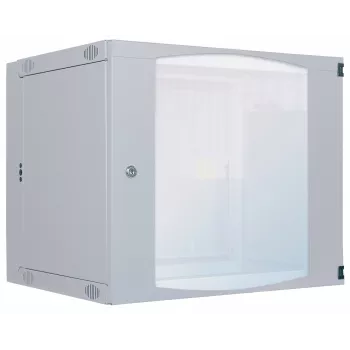 Intellinet 19-calowa Szafa Sieciowa - Do Montażu Na Ścianie (Dwusekcyjna Odchylana), 12U, Głębokość 450 mm, Szara, Płaski Karton, Maks. 30 kg, Odchylana dla dostępu do tyłu szafy po zamontowaniu na ścianie, Głębokość użytkowa 235 mm, Stelaż, Części do montażu na ścianie nie są dołączone