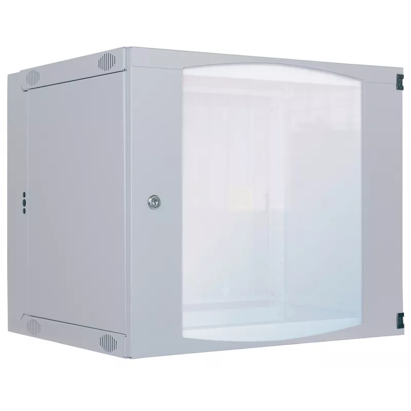 Intellinet 19-calowa Szafa Sieciowa - Do Montażu Na Ścianie (Dwusekcyjna Odchylana), 12U, Głębokość 450 mm, Szara, Płaski Karton, Maks. 30 kg, Odchylana dla dostępu do tyłu szafy po zamontowaniu na ścianie, Głębokość użytkowa 235 mm, Stelaż, Części do montażu na ścianie nie są dołączone