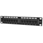 Panel krosowy Intellinet, Kat.6, 10 cali, UTP, 1U, 12 portów, czarny