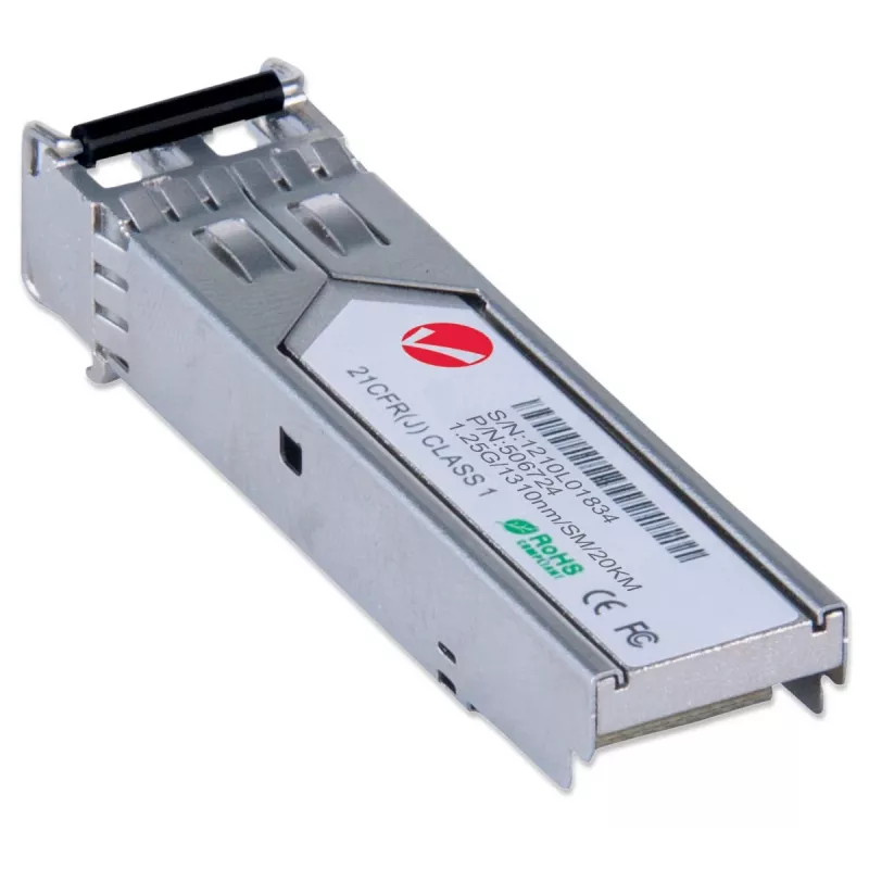 Intellinet transceiver Module Optical, Gigabit Fiber SFP Mini-GBIC, 1000Base-Lx (LC) Single-Mode Port, 20km, Długość fali 1310nm, Ethernet, Światłowodowy, Zgodny z MSA, Odpowiednik Cisco GLC-LH-SM, Trzyletnia gwarancja