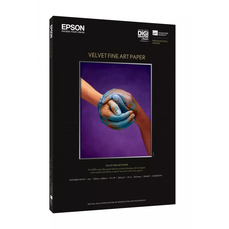 Epson Velvet Fine Art Paper, DIN A2, 260g/m², 25 arkuszy, 42 cm, matowy, 480 µm, 260 g/m²