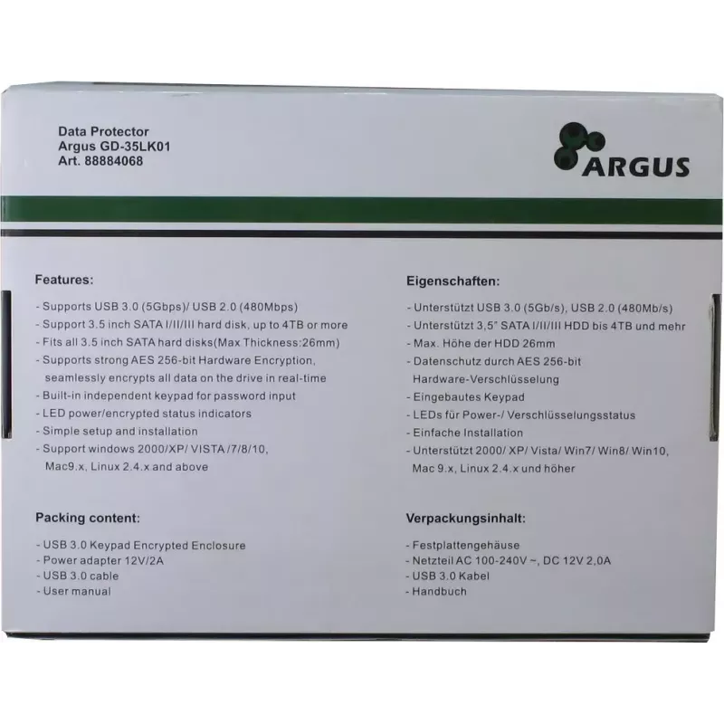 Obudowa HDD Inter-Tech Argus GD-35LK01 Czarny 3,5 cala