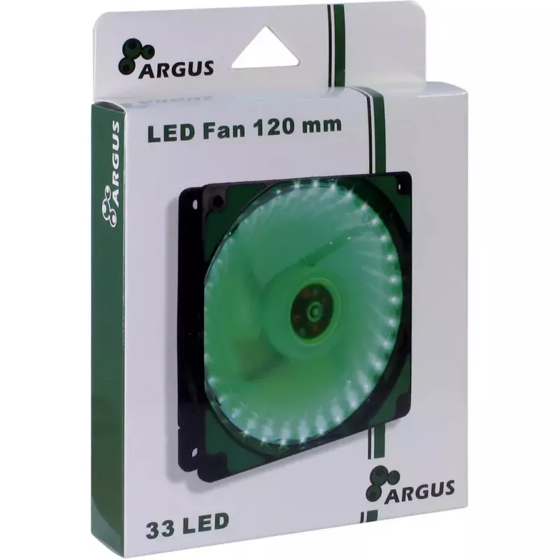 Wentylator Inter-Tech L-12025 do obudowy komputera 120 mm czarno-zielony