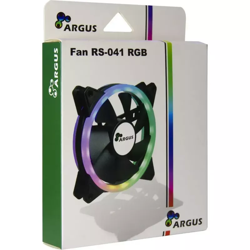 Wentylator Inter-Tech RS-041 RGB 12 cm Czarny