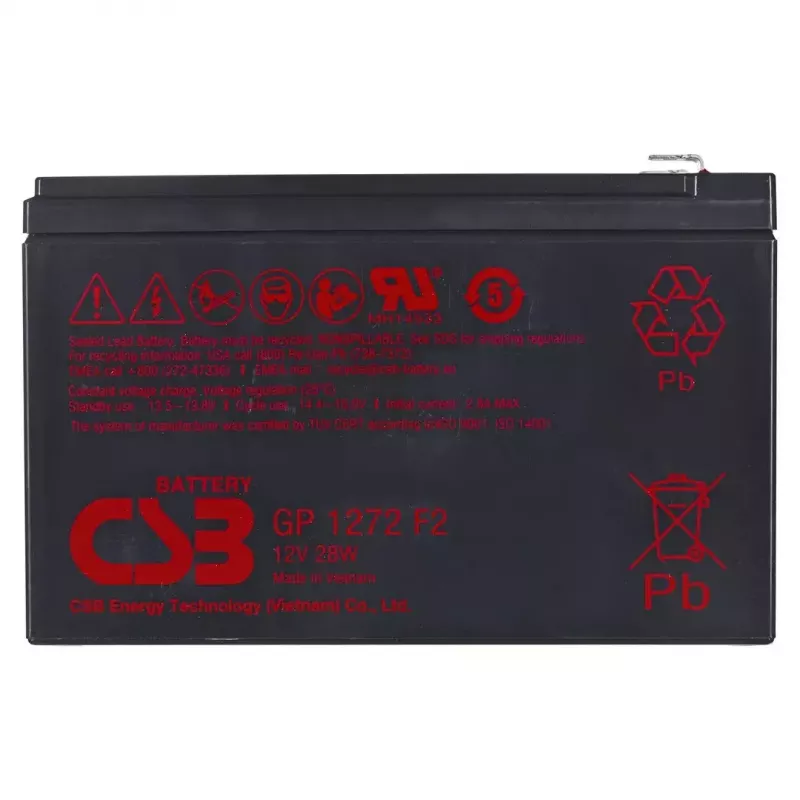 Szczelny akumulator kwasowo-ołowiowy HITACHI GP1272F2 12V 7,2Ah do UPS i zasilania awaryjnego, FASTON 250