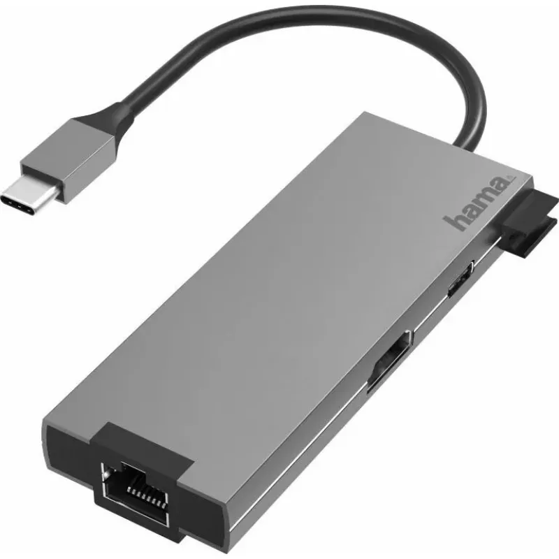 Hama 00200109 stacja dokująca/replikator portów do laptopa USB 3.2 Gen 1 (3.1 Gen 1) Type-C Szary