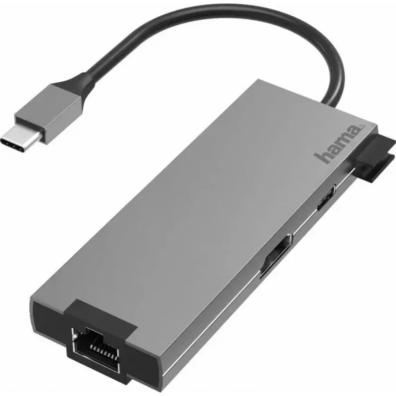 Hama 00200109 stacja dokująca/replikator portów do laptopa USB 3.2 Gen 1 (3.1 Gen 1) Type-C Szary