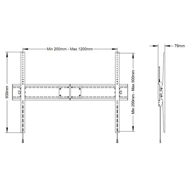 Uchwyt ścienny Multibrackets M Universal Tilt SD MAX do ekranów 63–110 cali, VESA 200x300–1200x900, maks. obciążenie 125 kg