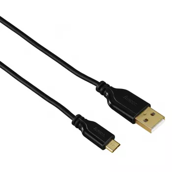 Hama 0.75 m, kabel USB 2.0-A / USB 2.0 Micro-B, kabel USB A Micro-USB B, czarny