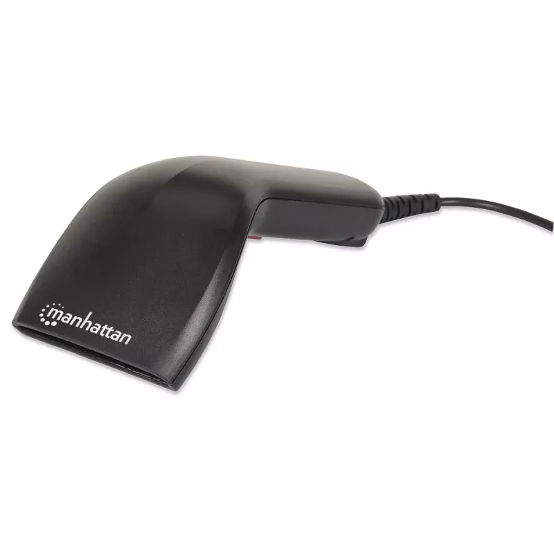Ręczny skaner kodów kreskowych Manhattan Contact CCD, USB, szerokość odczytu 60 mm, kabel 152 cm, maks. oświetlenie otoczenia 5 000 luksów (światło słoneczne), czarny, trzyletnia gwarancja