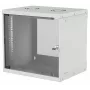 Intellinet 19-calowa szafka sieciowa - montaż ścienny (Basic), 9U, głębokość 560 mm, szara, płaska paczka, maks. 50 kg, głębokość użytkowa 500 mm, drzwi szklane, szafa rack 19 inch, elementy do montażu ściennego (np. wkręty i kołki rozporowe) nie są dołączone