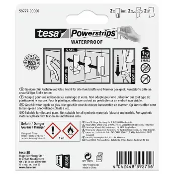 Towel hook TESA 59777-00000 Metallic Indoor 2 pcs