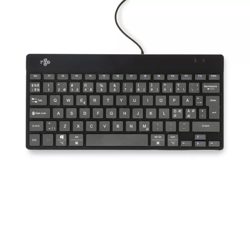 Klawiatura ergonomiczna R-Go Tools R-Go Compact Break, klawiatura kompaktowa z oprogramowaniem do przerw, QWERTY (NORDIC), przewodowa, czarna