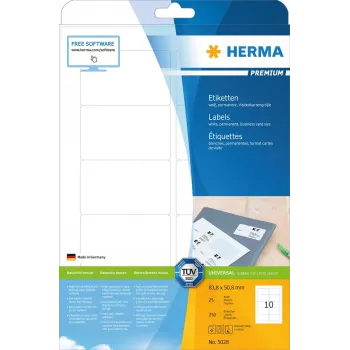 Samoprzylepne etykiety do drukarek HERMA Labels Premium A4 83,8x50,8 mm