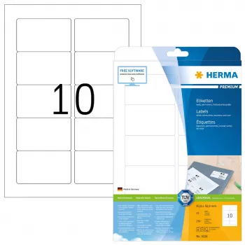 Samoprzylepne etykiety do drukarek HERMA Labels Premium A4 83,8x50,8 mm