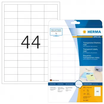Samoprzylepna etykieta do drukarek HERMA Labels transparent matt A4 48,3x25,4 mm folia 1100 szt.