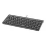 Manhattan cienki Wired USB Mini klawiatura, 12 klawiszy multimedialnych/funkcyjnych, wbudowany kabel USB-A o długości 1,5 m, kompaktowy, niskoprofilowy format, do komputera stacjonarnego i laptopa, czarny