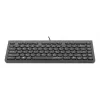 Manhattan cienki Wired USB Mini klawiatura, 12 klawiszy multimedialnych/funkcyjnych, wbudowany kabel USB-A o długości 1,5 m, kompaktowy, niskoprofilowy format, do komputera stacjonarnego i laptopa, czarny