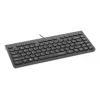 Manhattan cienki Wired USB Mini klawiatura, 12 klawiszy multimedialnych/funkcyjnych, wbudowany kabel USB-A o długości 1,5 m, kompaktowy, niskoprofilowy format, do komputera stacjonarnego i laptopa, czarny