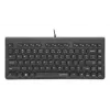 Manhattan cienki Wired USB Mini klawiatura, 12 klawiszy multimedialnych/funkcyjnych, wbudowany kabel USB-A o długości 1,5 m, kompaktowy, niskoprofilowy format, do komputera stacjonarnego i laptopa, czarny