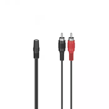 Hama 00205186 kabel audio 0,1 m 2 x RCA 3,5 mm Czarny, Czerwony