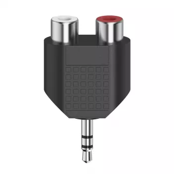 Hama 00205187 Adapter 3.5mm na 2 x RCA Czarny Srebrny