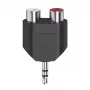 Hama 00205187 Adapter 3.5mm na 2 x RCA Czarny Srebrny