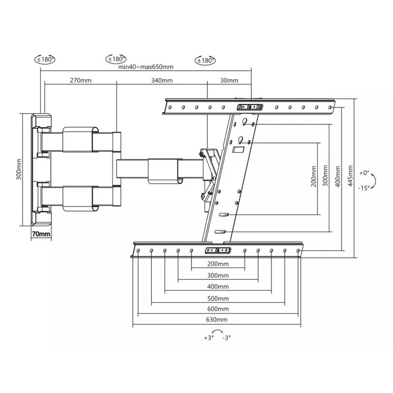 Uchwyt montażowy Multibrackets M VESA Flexarm Thin Czarny