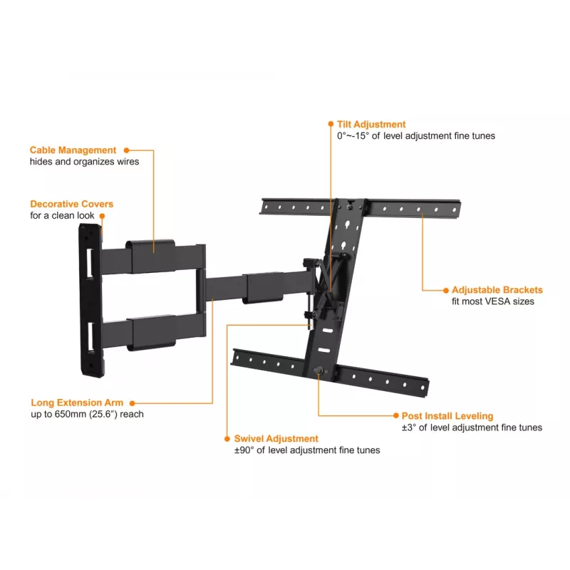 Uchwyt montażowy Multibrackets M VESA Flexarm Thin Czarny