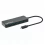 Manhattan USB-C Dock/Hub, Porty (x7): USB-A (x7), 5 Gb/s (USB 3.2 Gen1 czyli USB 3.0), Zewnętrzne zasilanie niepotrzebne, Uniwersalny dla wszystkich urządzeń, Kabel 15 cm, SuperSpeed USB, Czarny, Trzyletnia gwarancja