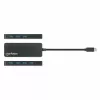 Manhattan USB-C Dock/Hub, Porty (x7): USB-A (x7), 5 Gb/s (USB 3.2 Gen1 czyli USB 3.0), Zewnętrzne zasilanie niepotrzebne, Uniwersalny dla wszystkich urządzeń, Kabel 15 cm, SuperSpeed USB, Czarny, Trzyletnia gwarancja