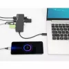 Manhattan USB-C Dock/Hub, Porty (x7): USB-A (x7), 5 Gb/s (USB 3.2 Gen1 czyli USB 3.0), Zewnętrzne zasilanie niepotrzebne, Uniwersalny dla wszystkich urządzeń, Kabel 15 cm, SuperSpeed USB, Czarny, Trzyletnia gwarancja