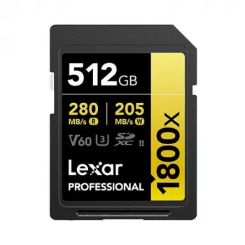 Flash Memory Lexar 512 GB UHS-II SDXC Professional 1800x