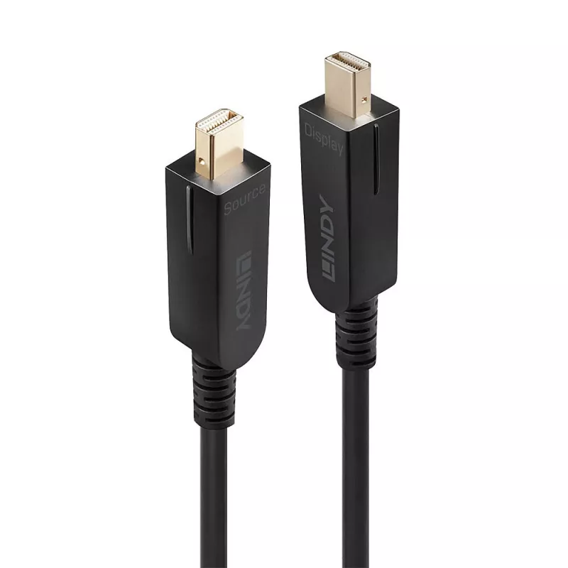 Lindy 100m hybrydowy kabel światłowodowy Mini DisplayPort 1.4 z odłączanymi złączami DP