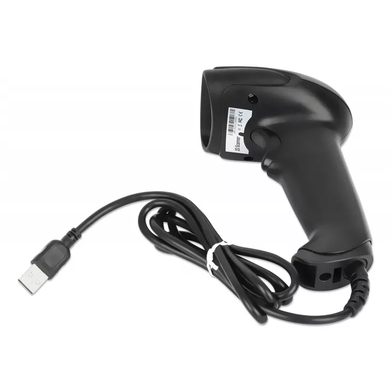 Manhattan Kontaktowy, reczny skaner kodów kreskowych CCD, USB, szerokość skanowania 60 mm, kabel 152 cm, maks. oświetlenie otoczenia 5 000 luksów (światło słoneczne), czarny, trzyletnia gwarancja
