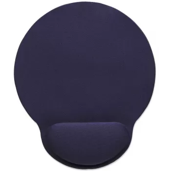Podkładka pod nadgarstek z żelem i mata pod mysz Manhattan, niebieska, 241 × 203 × 40 mm, antypoślizgowa podstawa, dożywotnia gwarancja, opakowanie detaliczne